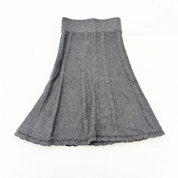 Cabi Circle Skater Pleated Skirt Knit Gray 100% Cotton Size XL - Picture 5 of 5
